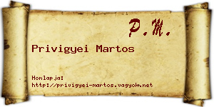 Privigyei Martos névjegykártya